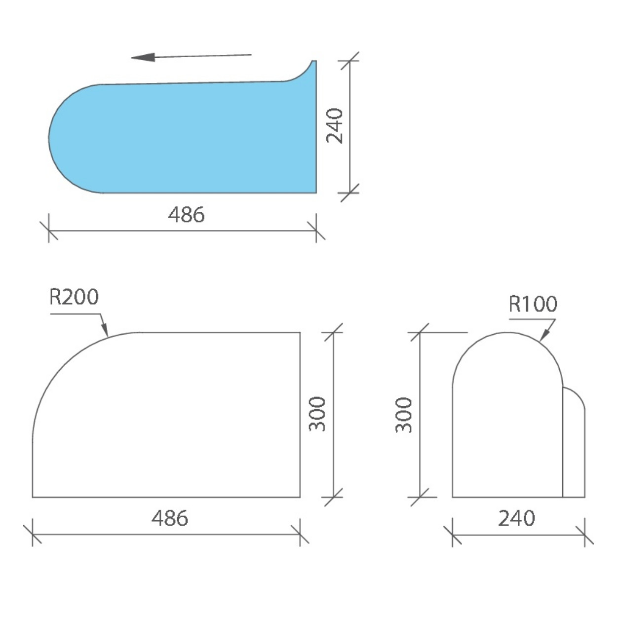 wedi Sanoasa Bellina bench end element – right